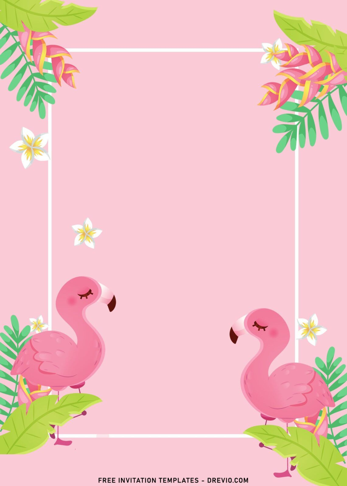 11+ Flamingo Birthday Invitation Templates For Kids Summer Birthday in Free Printable Flamingo Birthday Cards