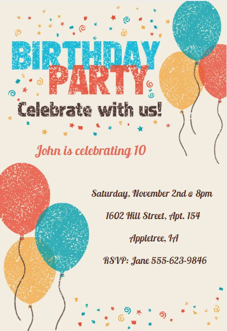 11 Free Birthday Invitation Designs You Can Print intended for Birthday Party Cards Printable