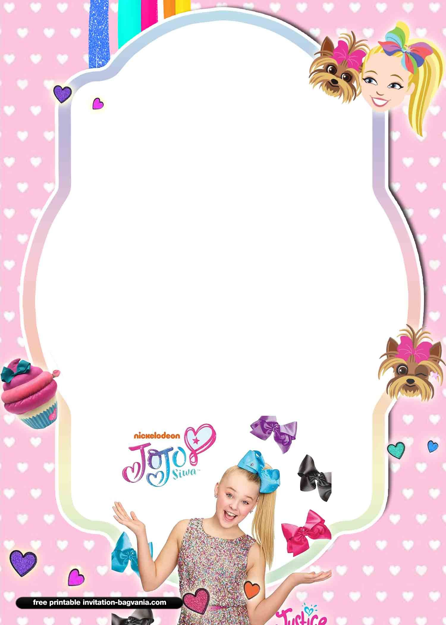 13+ Free Jojo Siwa Invitation Templates within Jojo Siwa Birthday Card Printable