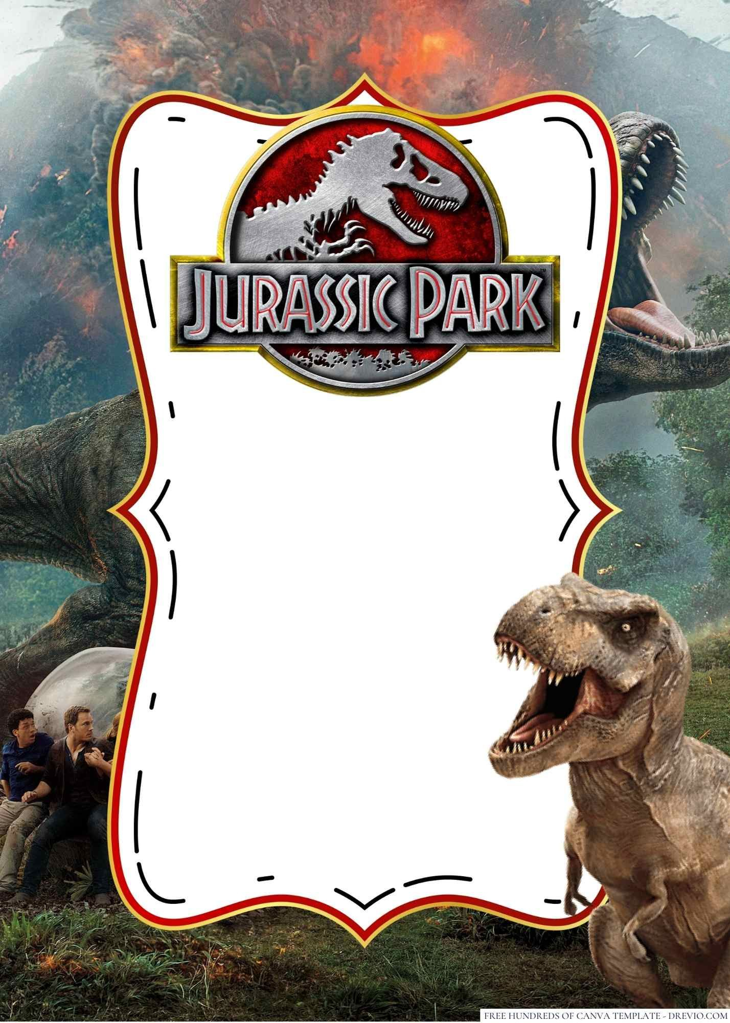 14+ Jurassic Park Canva Birthday Invitation Templates for Jurassic Park Birthday Card Printable