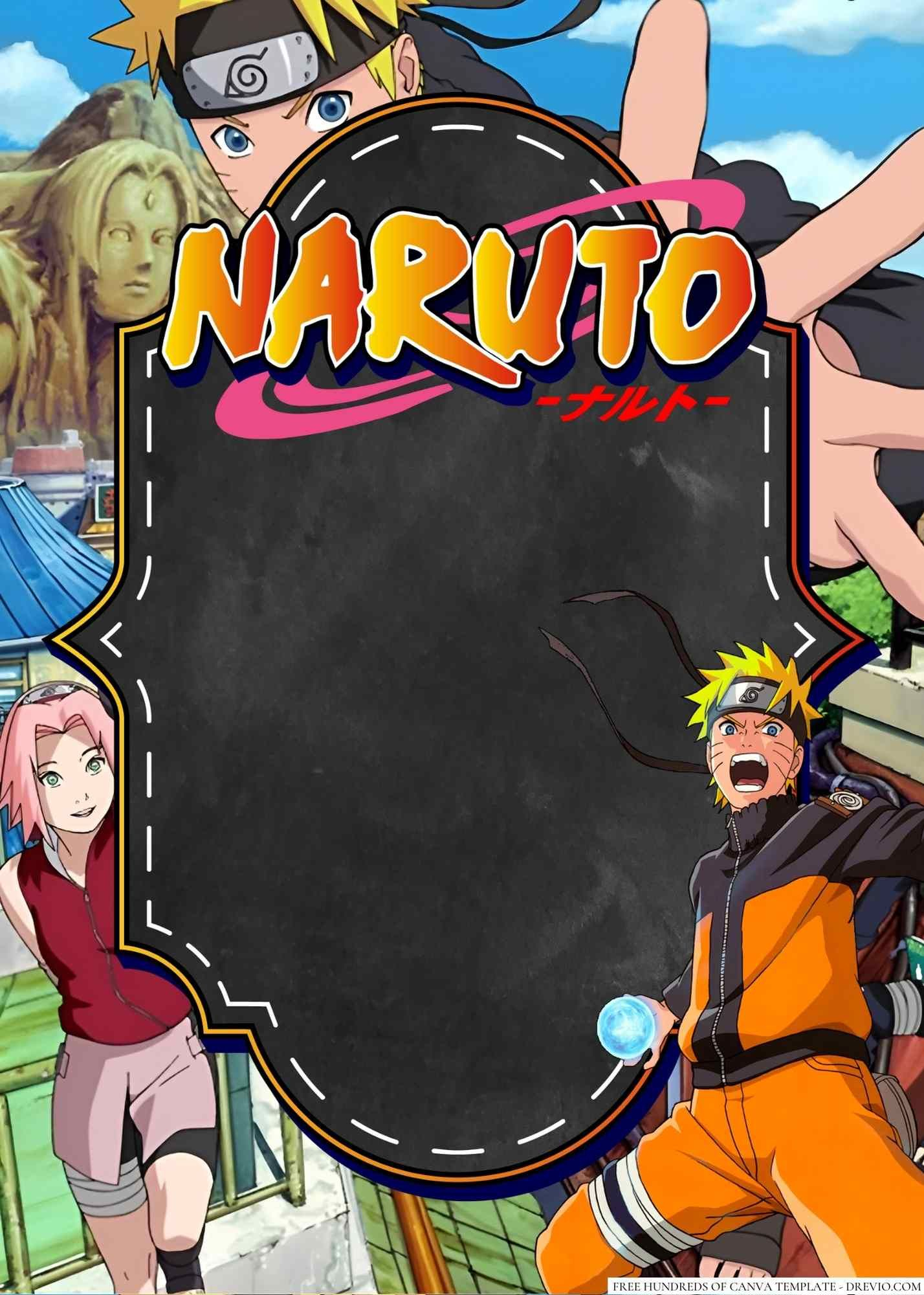 14+ Naruto Canva Birthday Invitation Templates throughout Printable Naruto Birthday Card