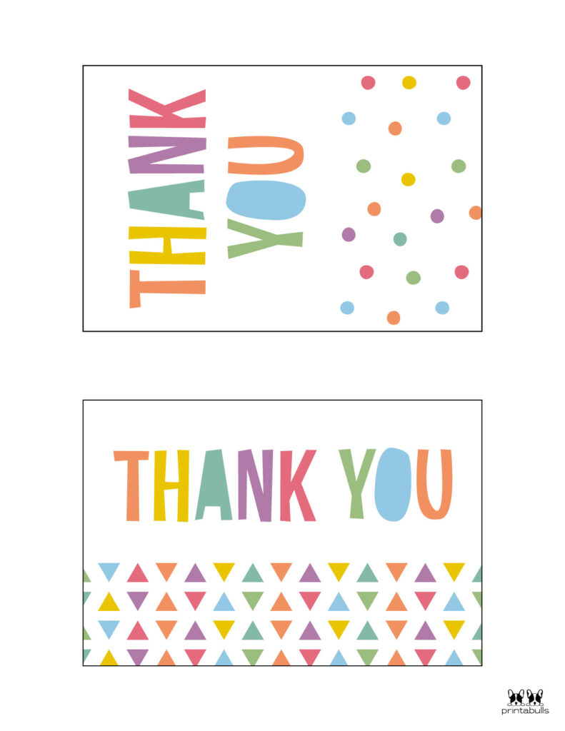 150+ Printable Thank You Cards - Free | Printabulls in Free Printable Birthday Thank You Cards