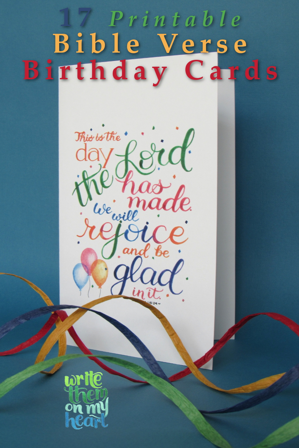 17 Printable Bible Birthday Cards - Write Them On My Heart in Printable Religious Birthday Cards Free