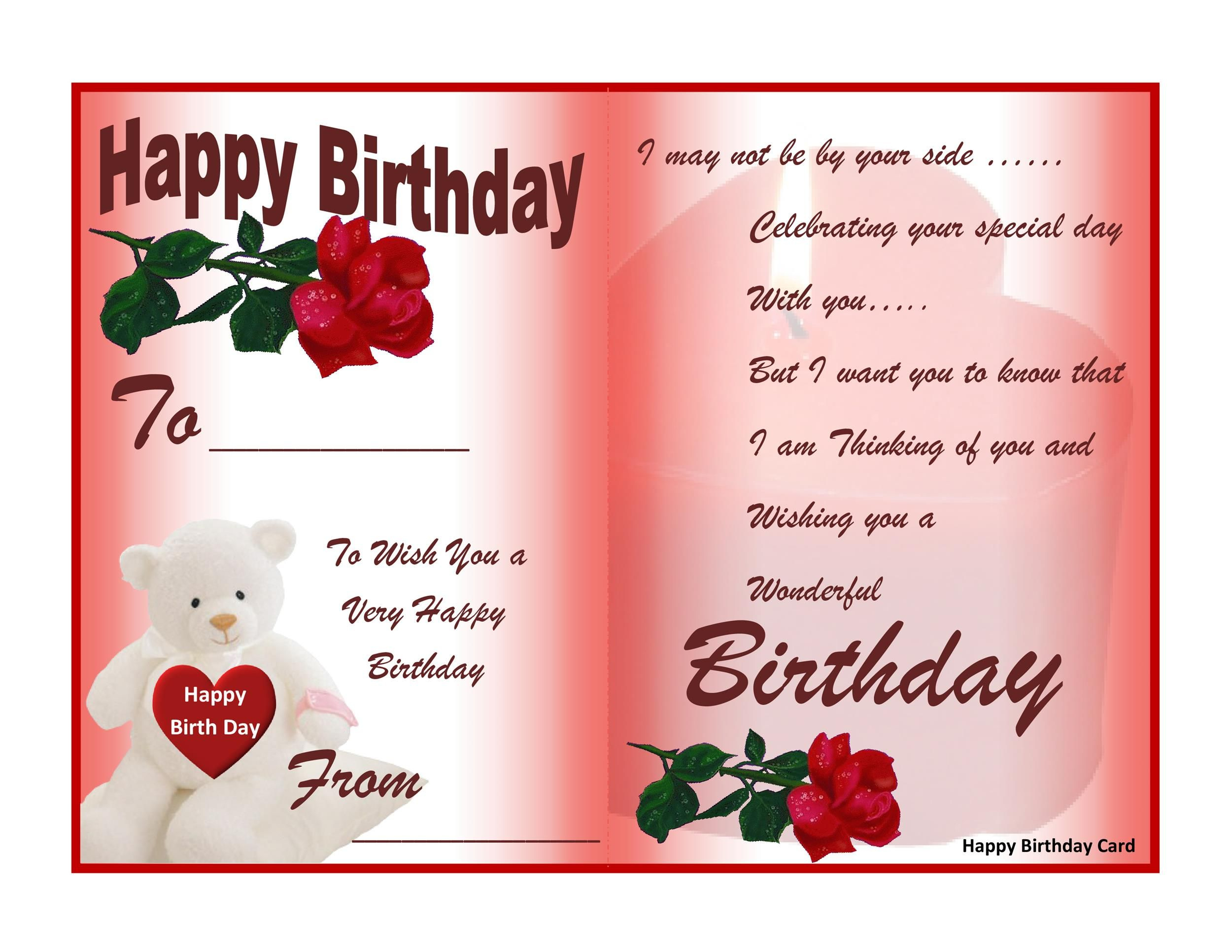 18 Printable Birthday Card Templates [Free] ᐅ Templatelab within Printable Free Birthday Cards For Wife