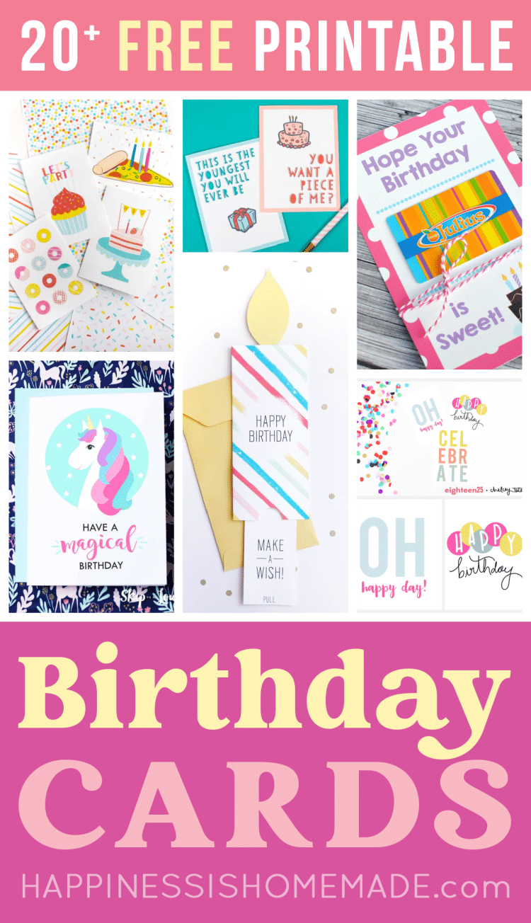 20+ Fun, Free Printable Birthday Cards - Happiness Is Homemade in Free Printable Birthday Cards For Aunty