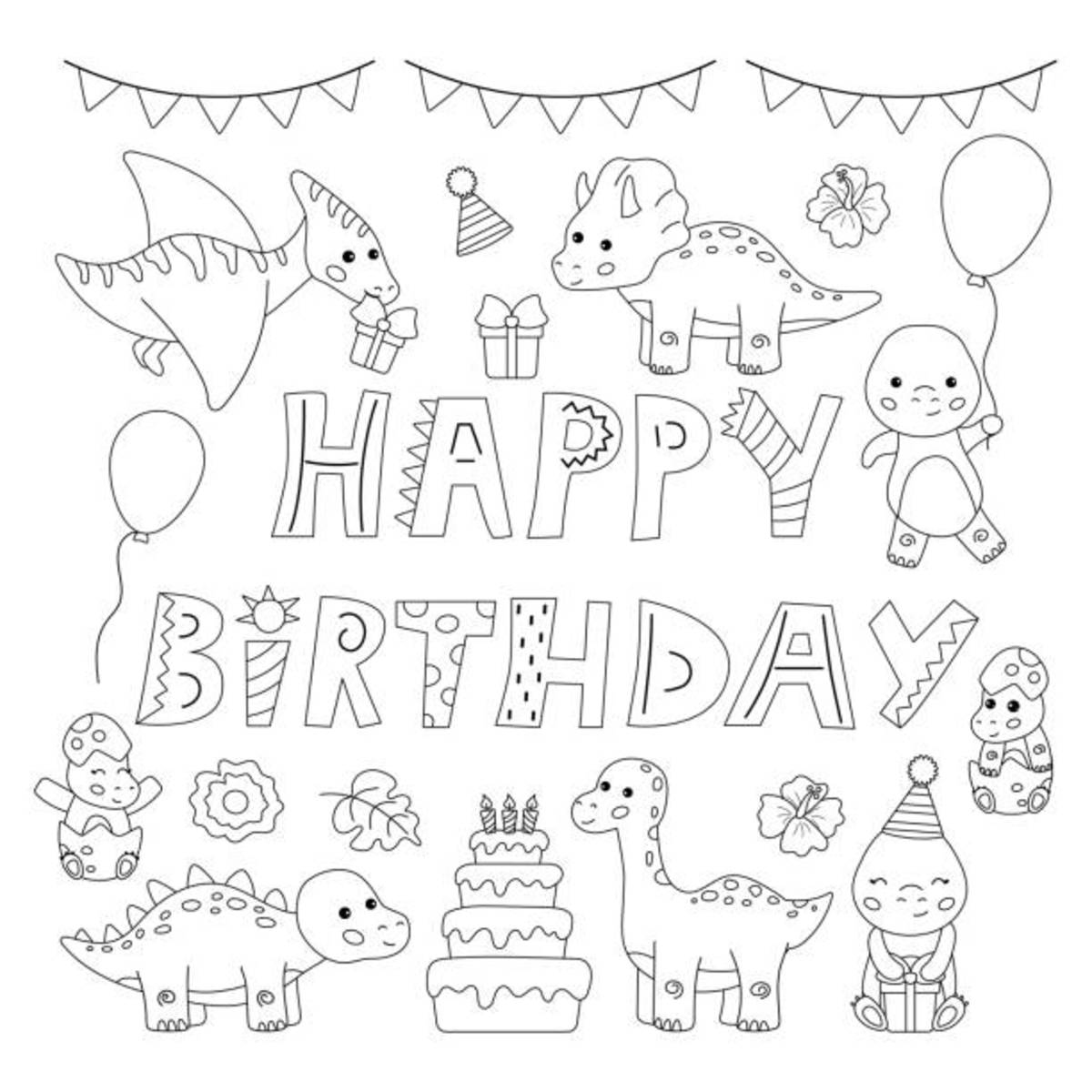 20 Printable Birthday Cards To Color - Parade for Happy Birthday Cards Printable To Color