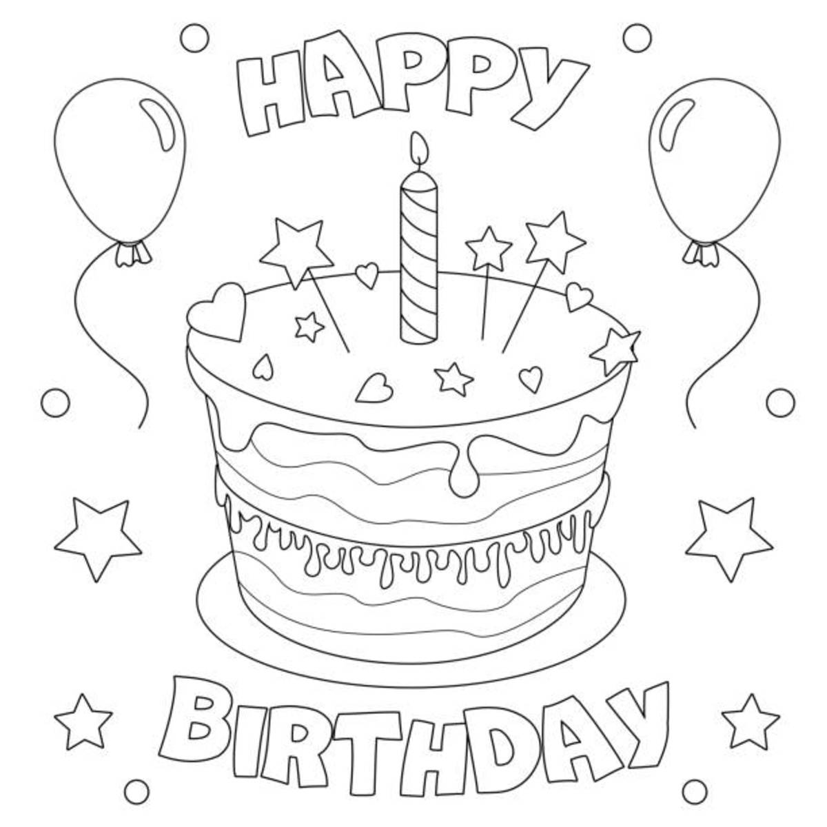 20 Printable Birthday Cards To Color - Parade in Printable Coloring Happy Birthday Cards