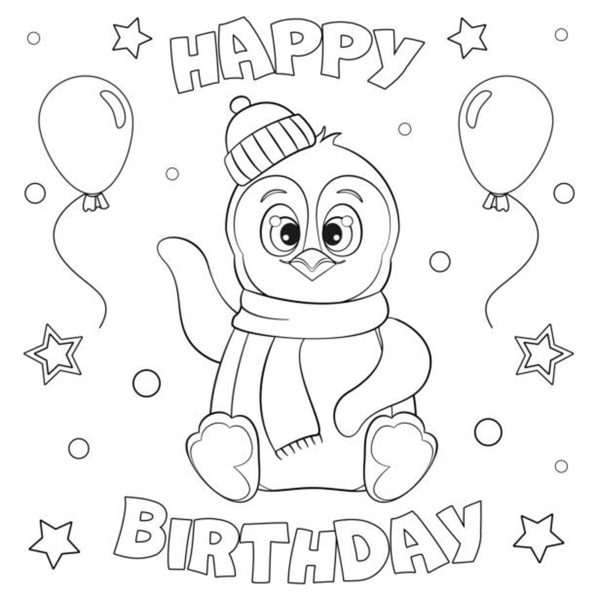 20 Printable Birthday Cards To Color - Parade regarding Free Printable Penguin Birthday Cards