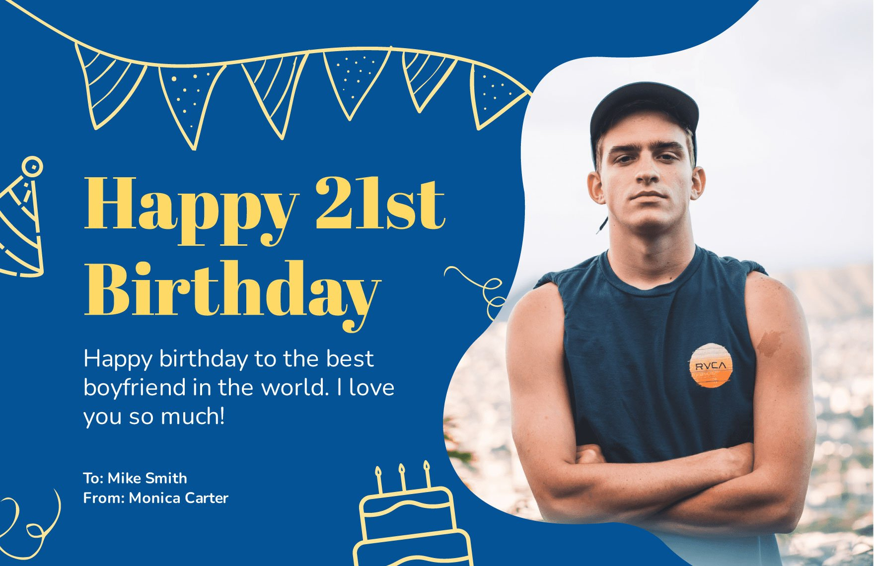 21St Birthday Card Template For Him In Psd, Illustrator, Pdf, Word with Free Printable 21st Birthday Cards For Him