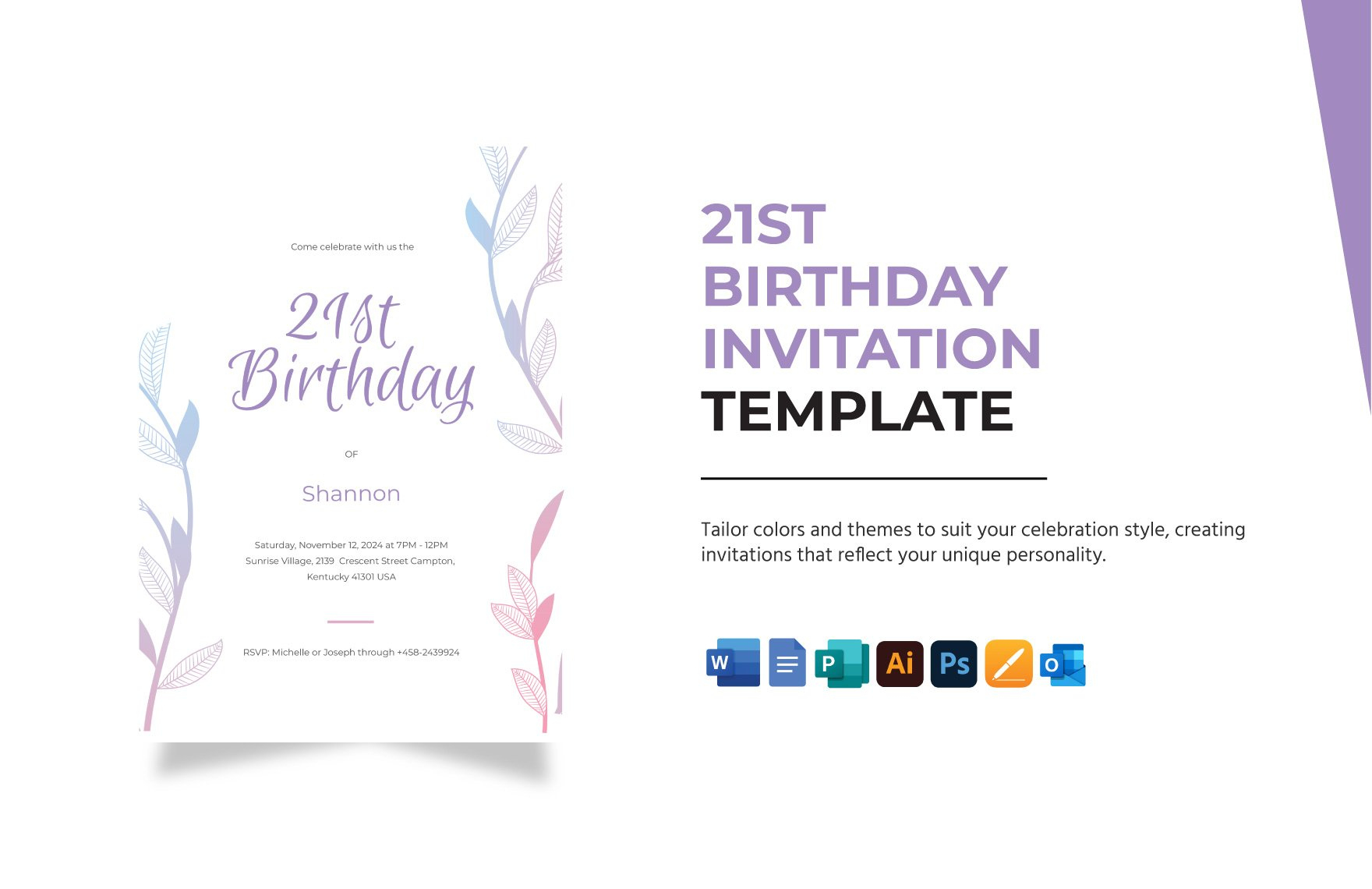 21St Birthday Templates In Word - Free Download | Template for Free 21st Birthday Cards Printable