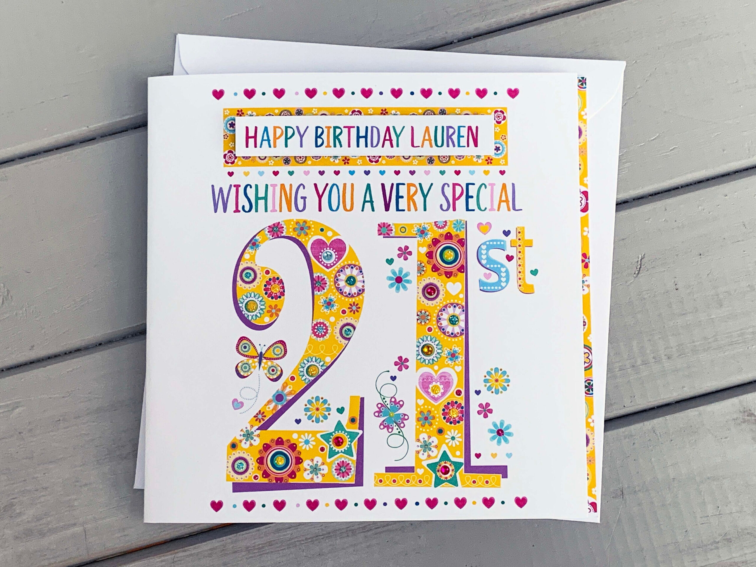 21St Card, Personalised, Birthday Card, Special Age 21, 21St Gift with Free Printable Happy 21St Birthday Cards