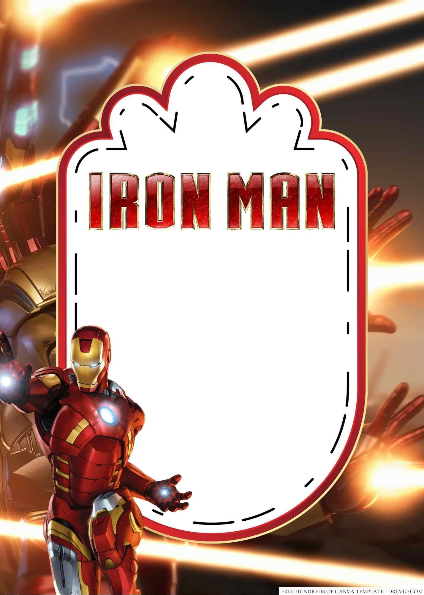 22+ Iron Man Canva Birthday Invitation Templates with regard to Iron Man Birthday Card Printable