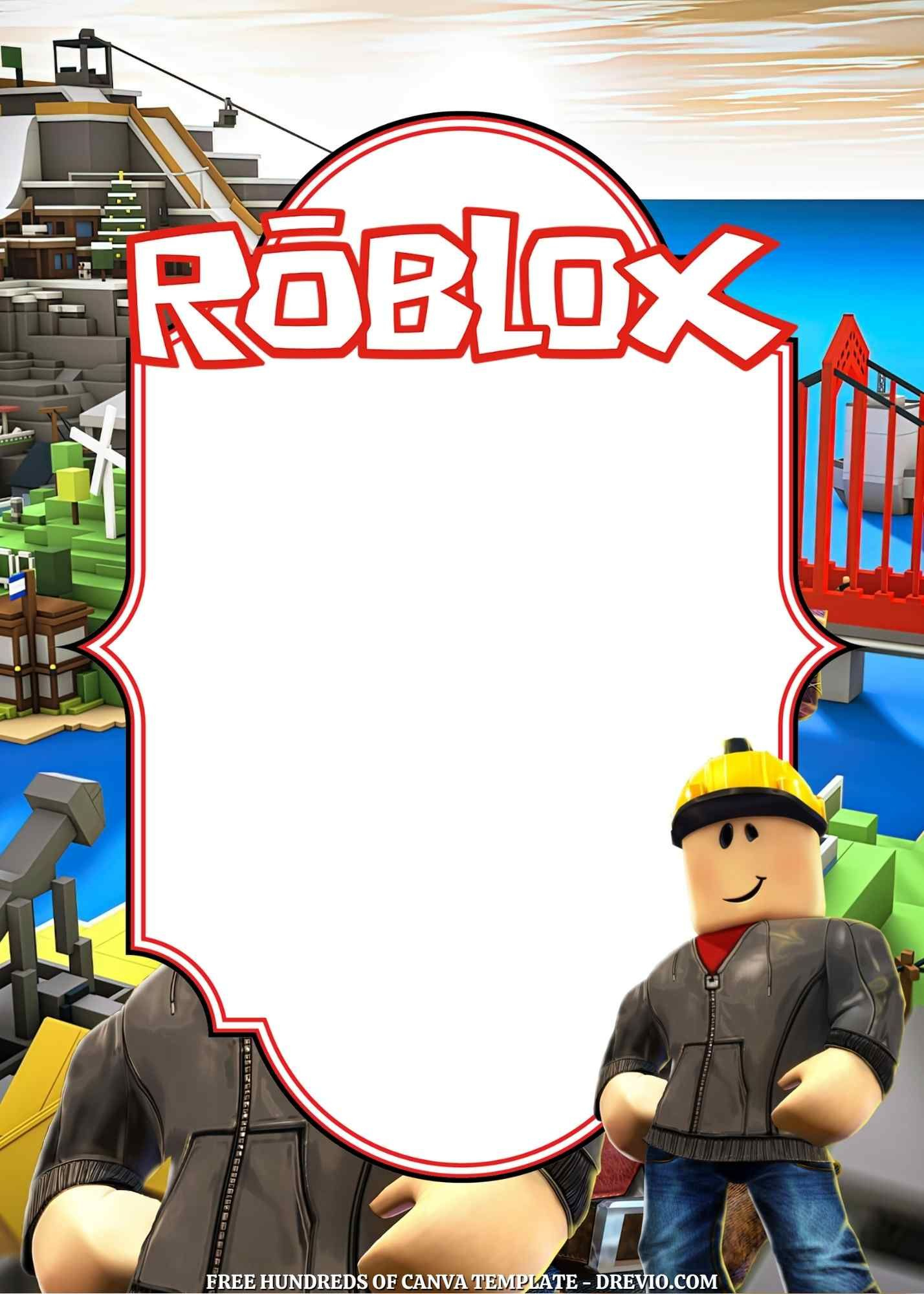 22+ Roblox Canva Birthday Invitation Templates inside Roblox Birthday Card Printable Free