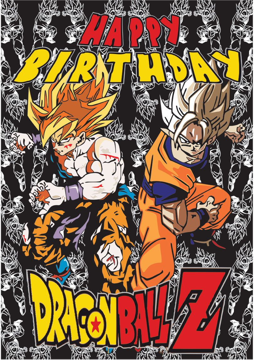 3 Awesome Dragon Ball Z Printable Birthday Cards (Free in Printable Dragon Ball Z Birthday Card