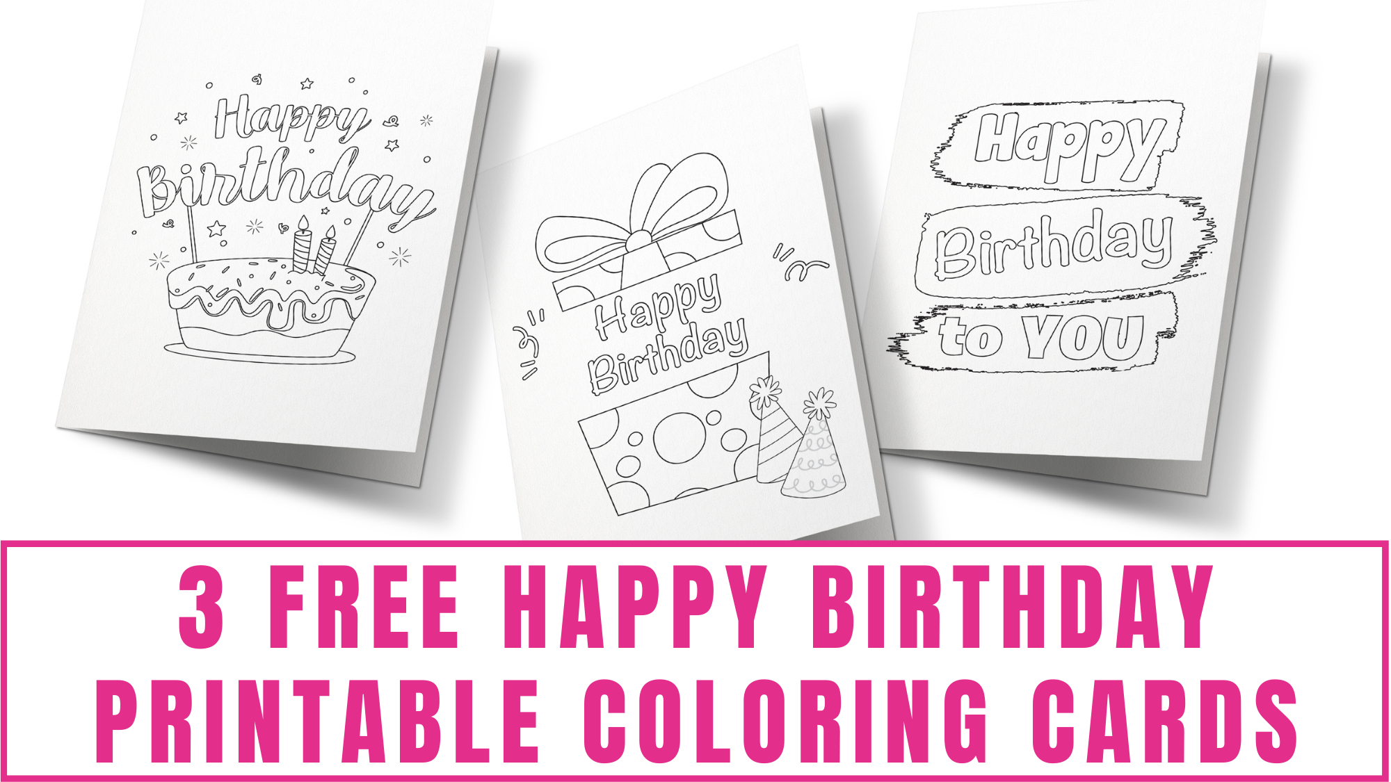 3 Free Happy Birthday Printable Coloring Cards - Freebie Finding Mom with Free Printable Color Your Own Birthday Cards