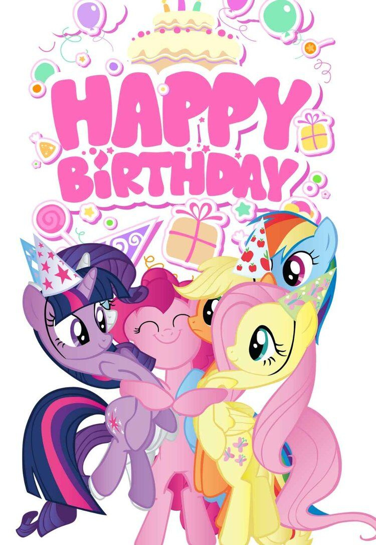 3 Super Cute My Little Pony Printable Birthday Cards (Free throughout My Little Pony Free Printable Birthday Cards