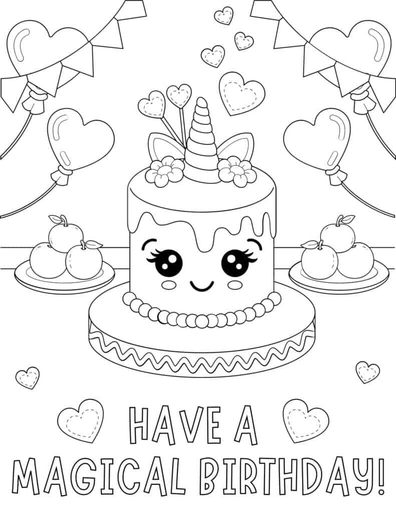 30 Free Printable Happy Birthday Coloring Pages For Kids - Prudent for Printable Birthday Cards Coloring Pages