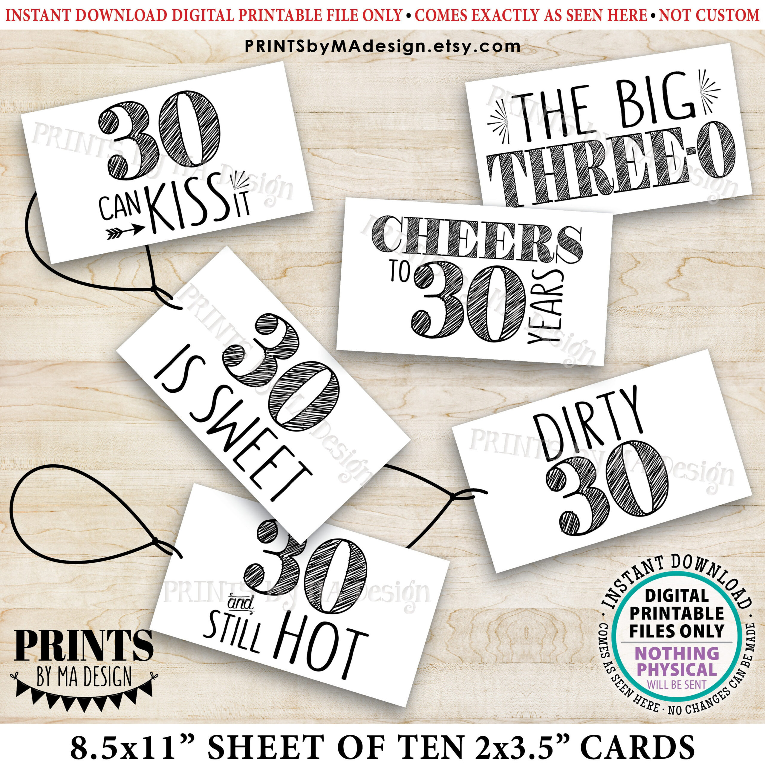 30Th Birthday Party Candy Signs, Dirty Thirty Candy Bar, 30 Sucks pertaining to Dirty 30 Birthday Card Printable