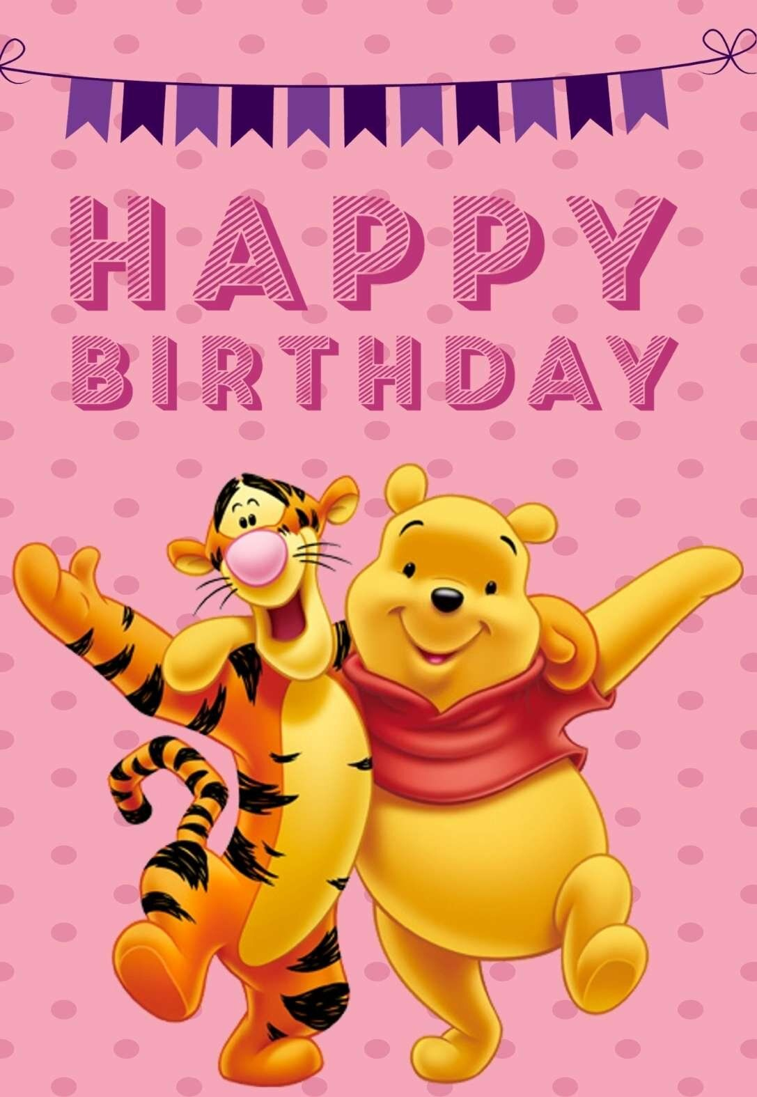 5 Awesome Pooh Bear Printable Birthday Cards + Messages in Winnie The Pooh Birthday Cards Printable Free