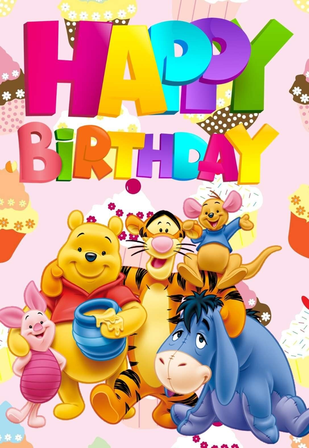 5 Awesome Pooh Bear Printable Birthday Cards + Messages intended for Winnie The Pooh Birthday Card Printable