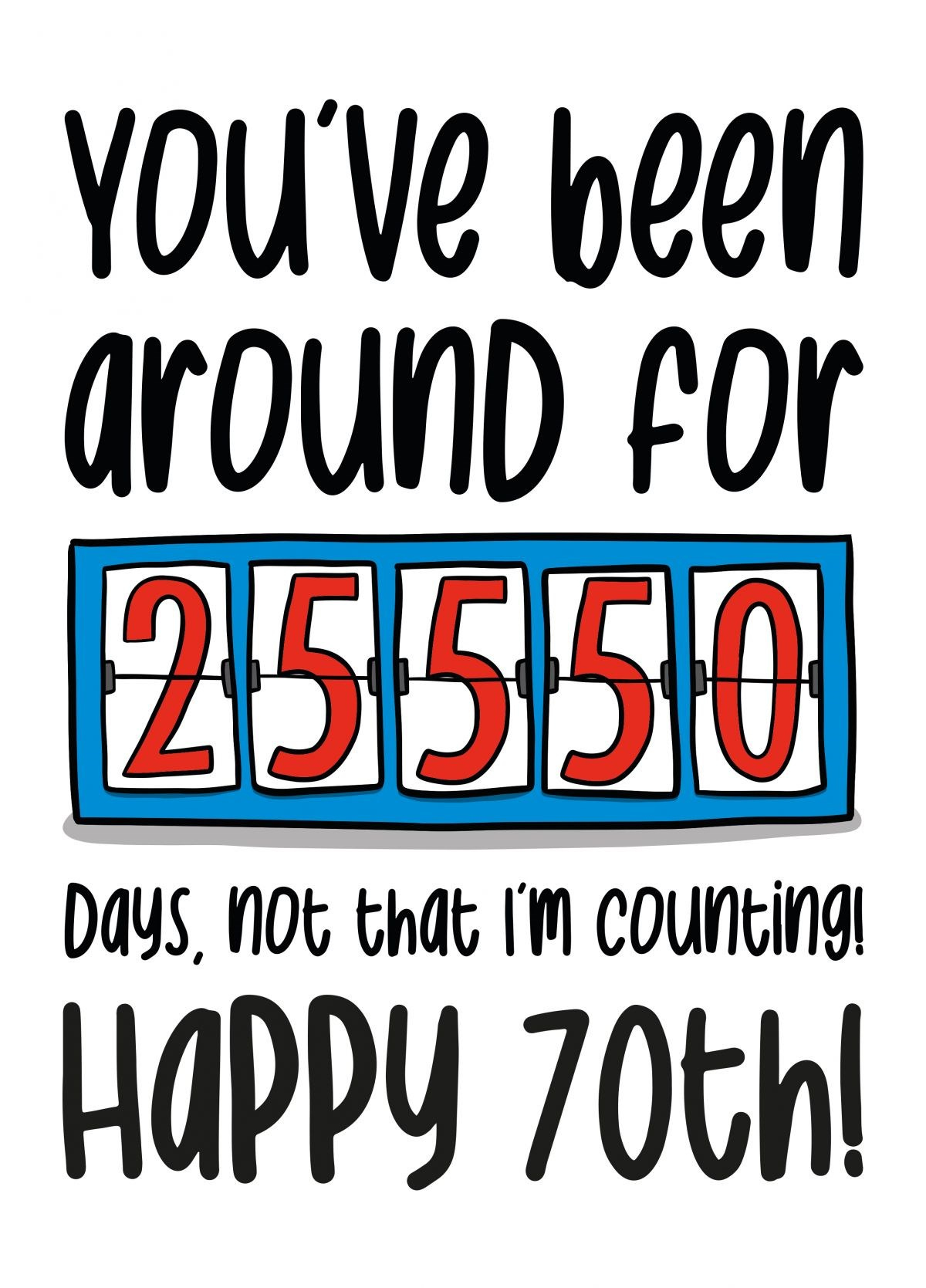 70Th Birthday Days Counter Card | Scribbler within Printable Funny 70Th Birthday Cards