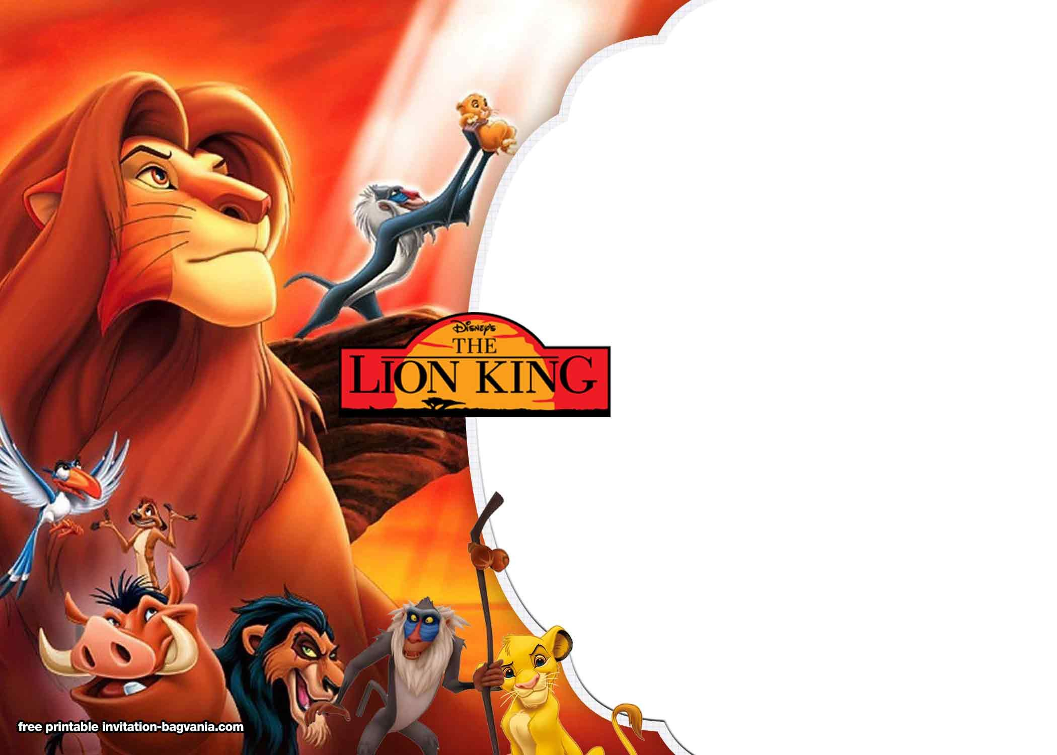 8+ Free Printable Lion King Invitation Templates for Lion King Birthday Card Printable