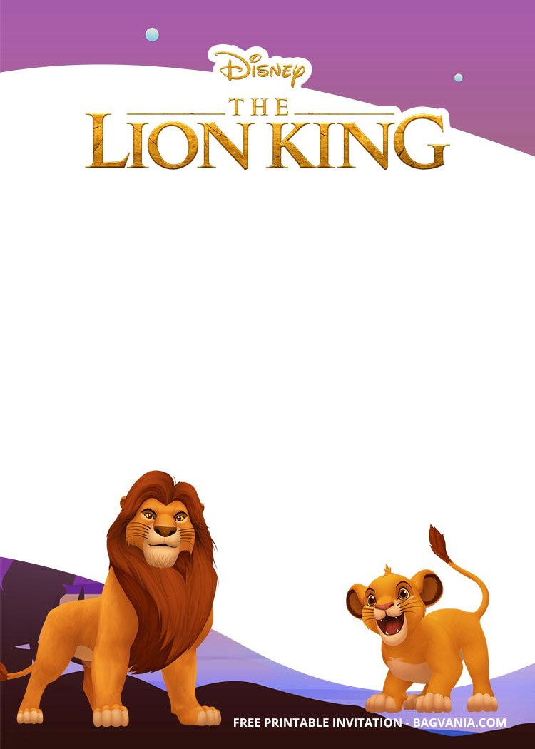 8+ Free Printable Lion King Invitation Templates intended for Lion King Birthday Card Printable