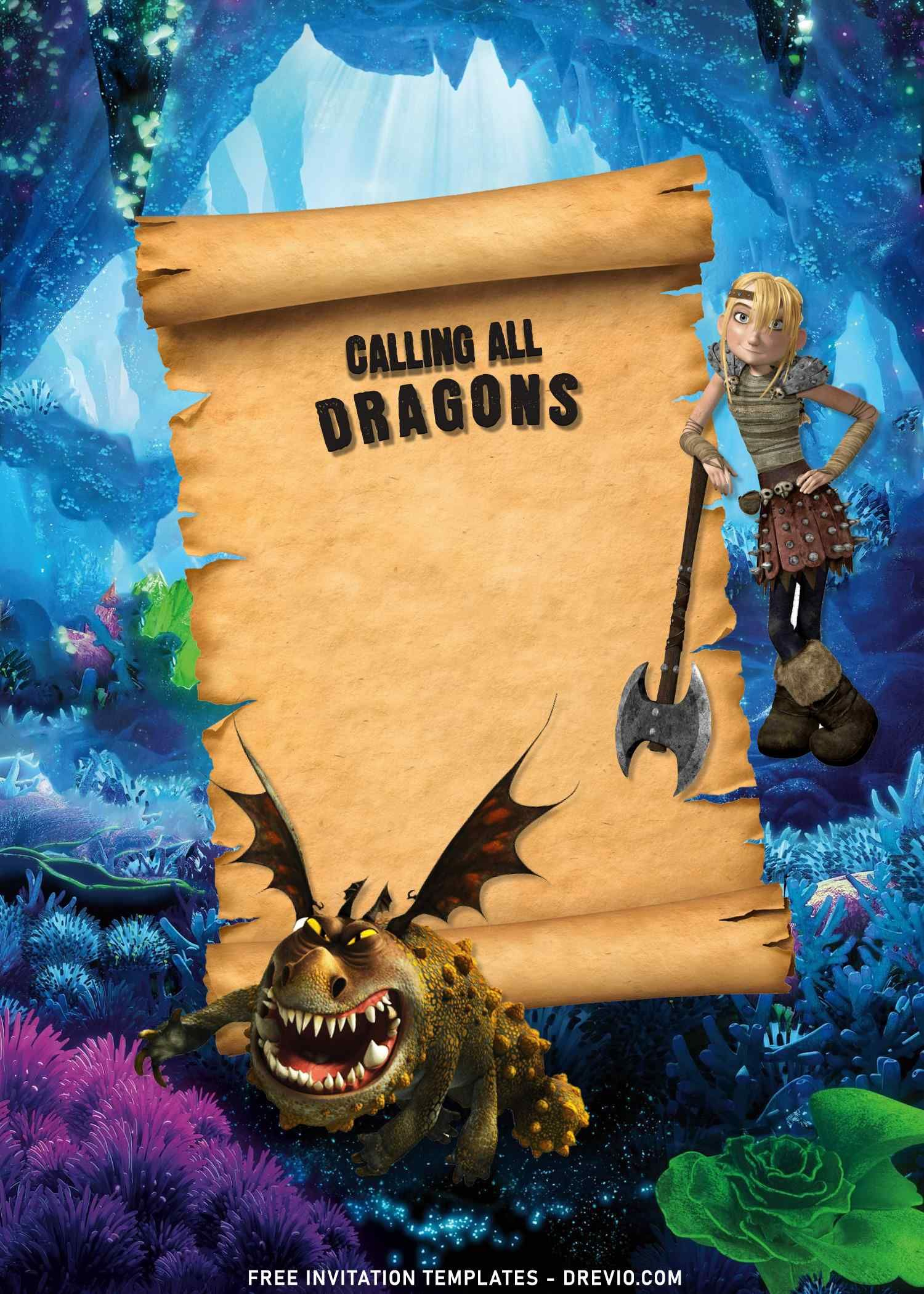 8+ How To Train Your Dragon Birthday Invitation Templates | How intended for Free Printable Dragon Birthday Card