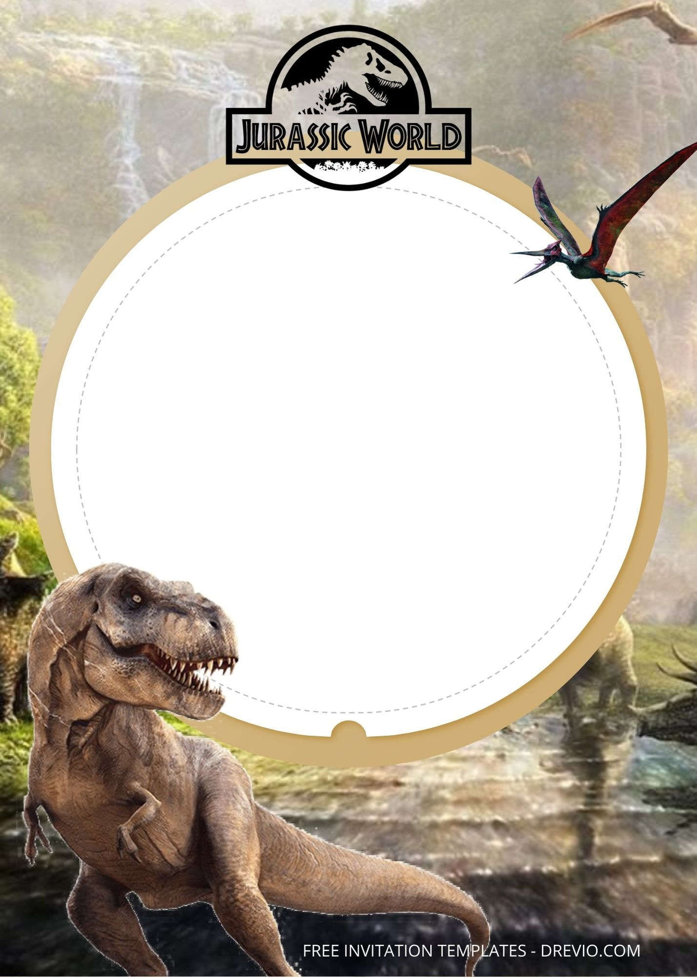 8+ Jurassic World Birthday Invitation Templates regarding Jurassic Park Birthday Card Printable