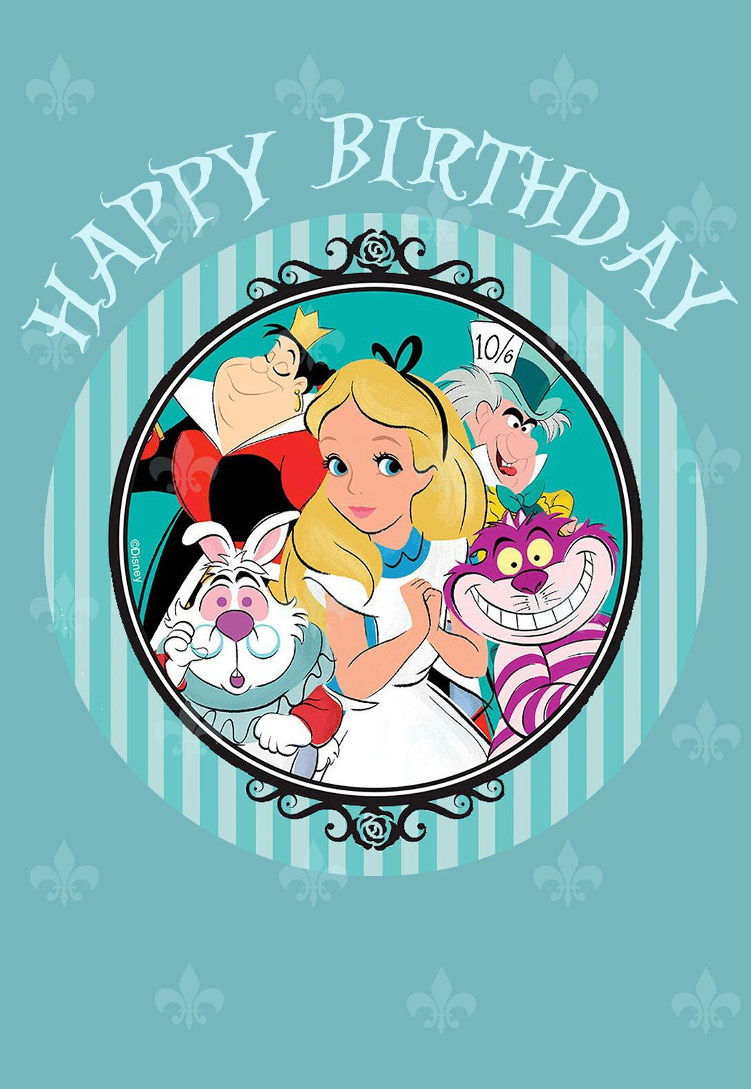 Alice In Wonderland Printable Birthday Cards — Printbirthday.cards intended for Alice In Wonderland Birthday Card Printable