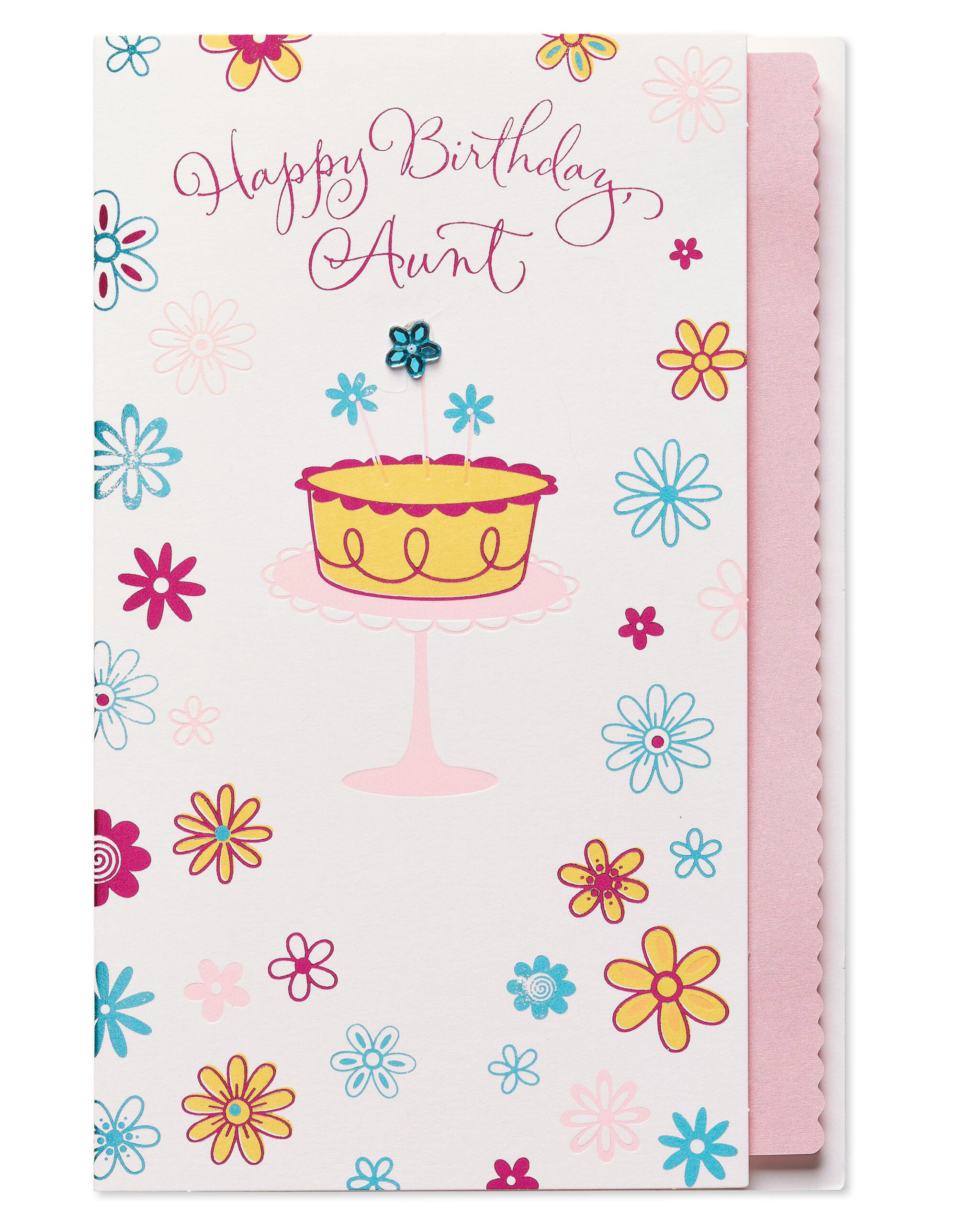 American Greetings Cake Birthday Card For Aunt With Foil - Walmart inside American Greetings Printable Birthday Cards