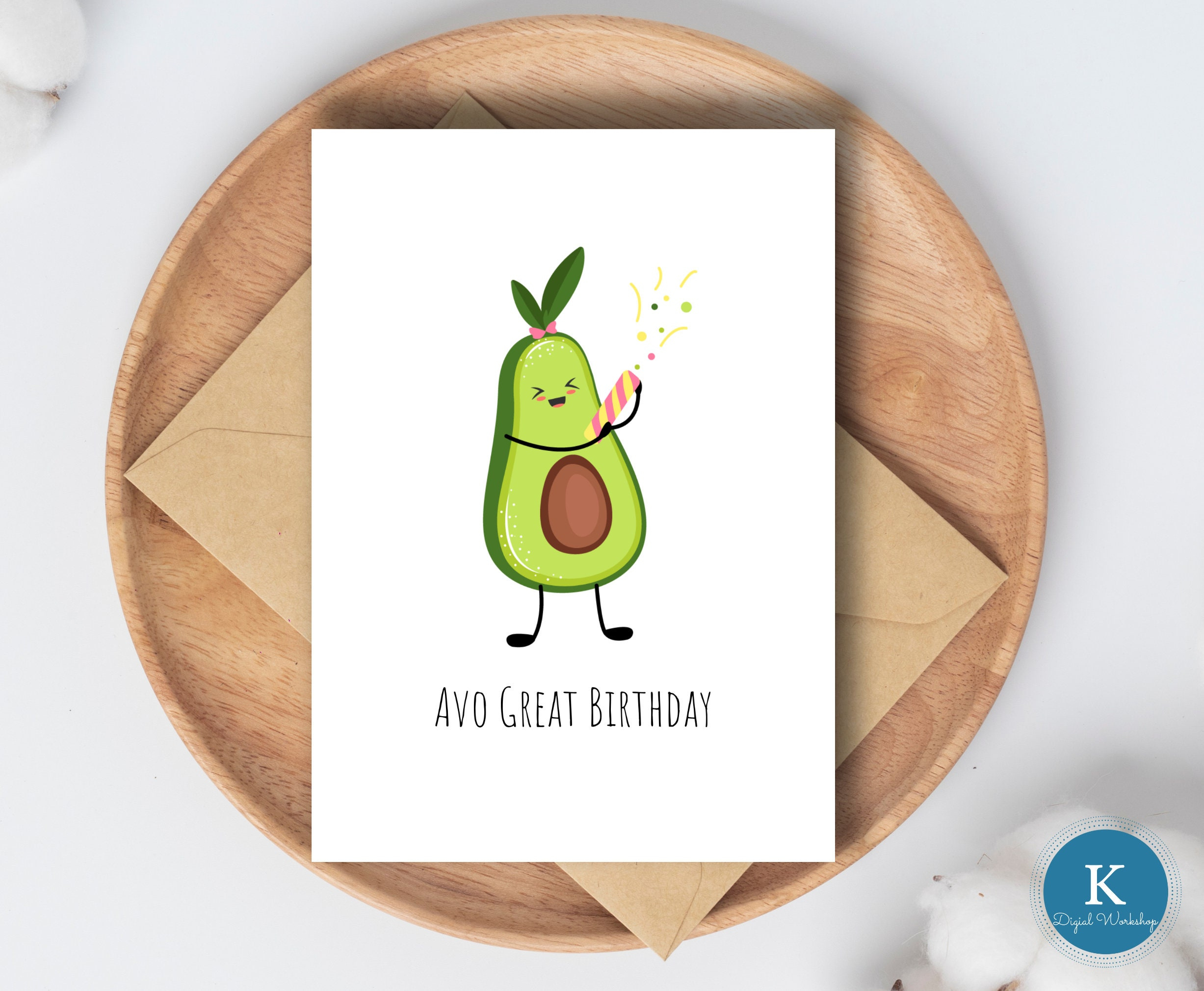 Avo Great Birthday Cardinstant Download Printable Avocado Birthday pertaining to Avocado Birthday Card Printable