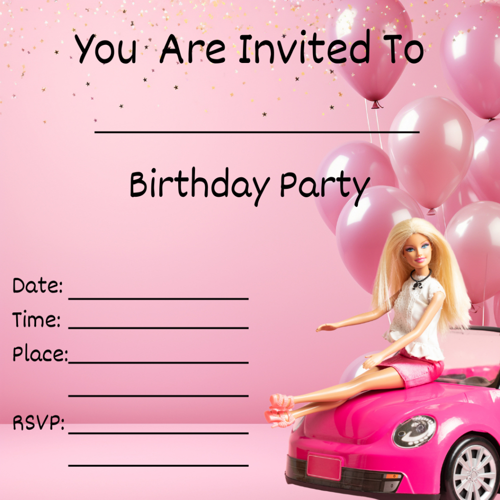 Barbie Birthday Invitations for Free Printable Barbie Birthday Cards