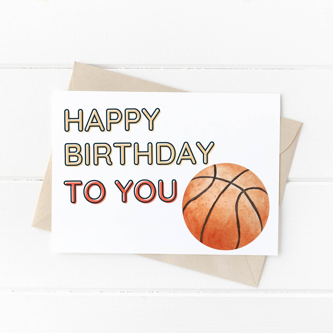 Basketball Birthday Card, Basketball Printable Card, Basketball Birthday Party, 5X7, Happy Birthday Cards, Instant Download - Etsy for Printable Sports Birthday Cards