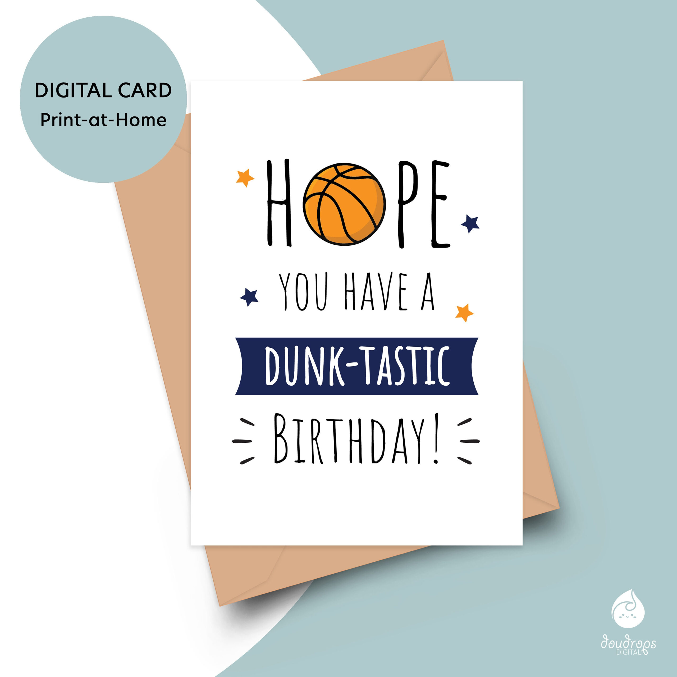 Basketball Birthday Card Printable Sports Birthday Card, Digital intended for Printable Basketball Birthday Card