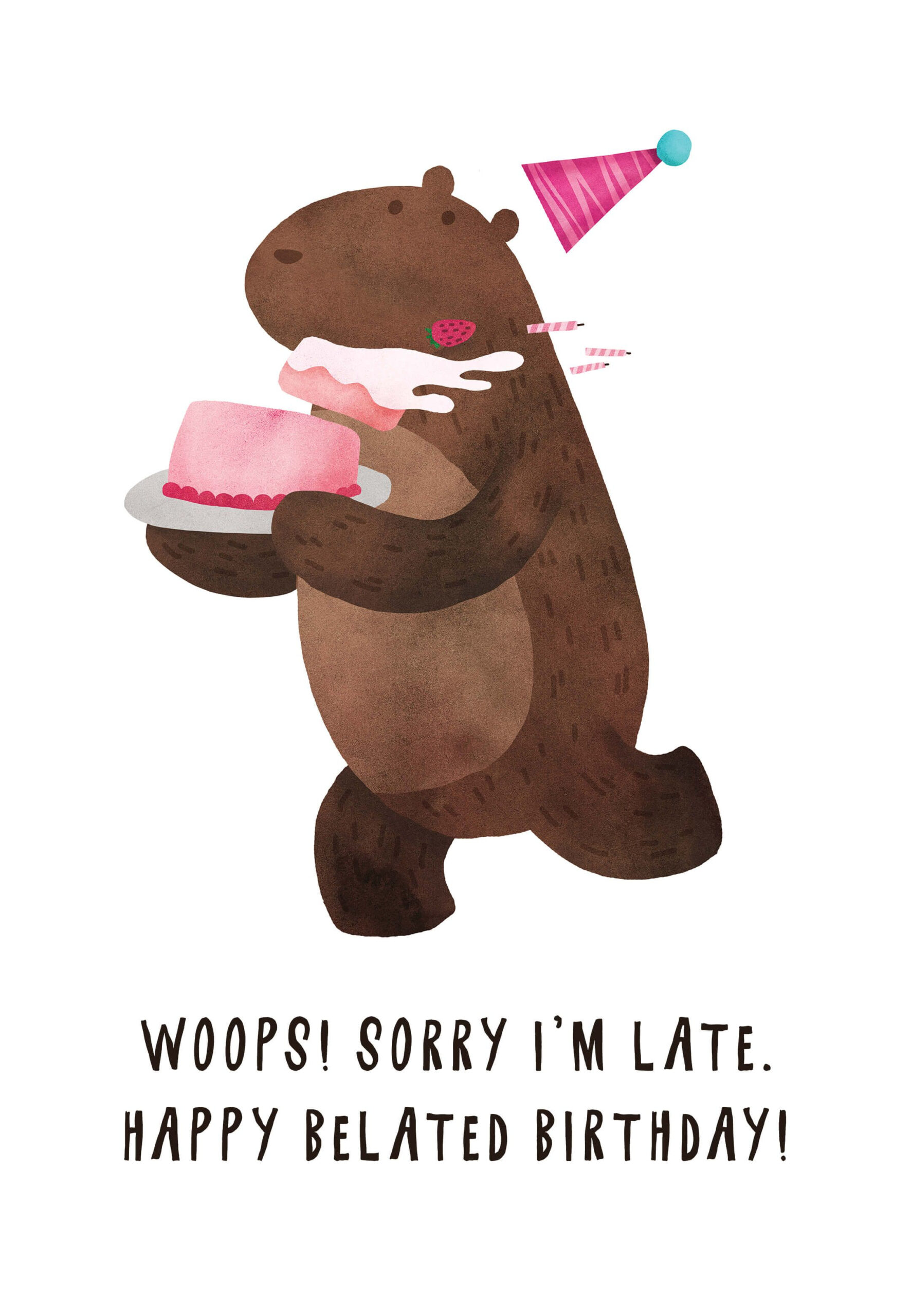 Belated Birthday Bear - Belated Birthday Card (Free) | Greetings intended for Free Printable Belated Birthday Cards For Her