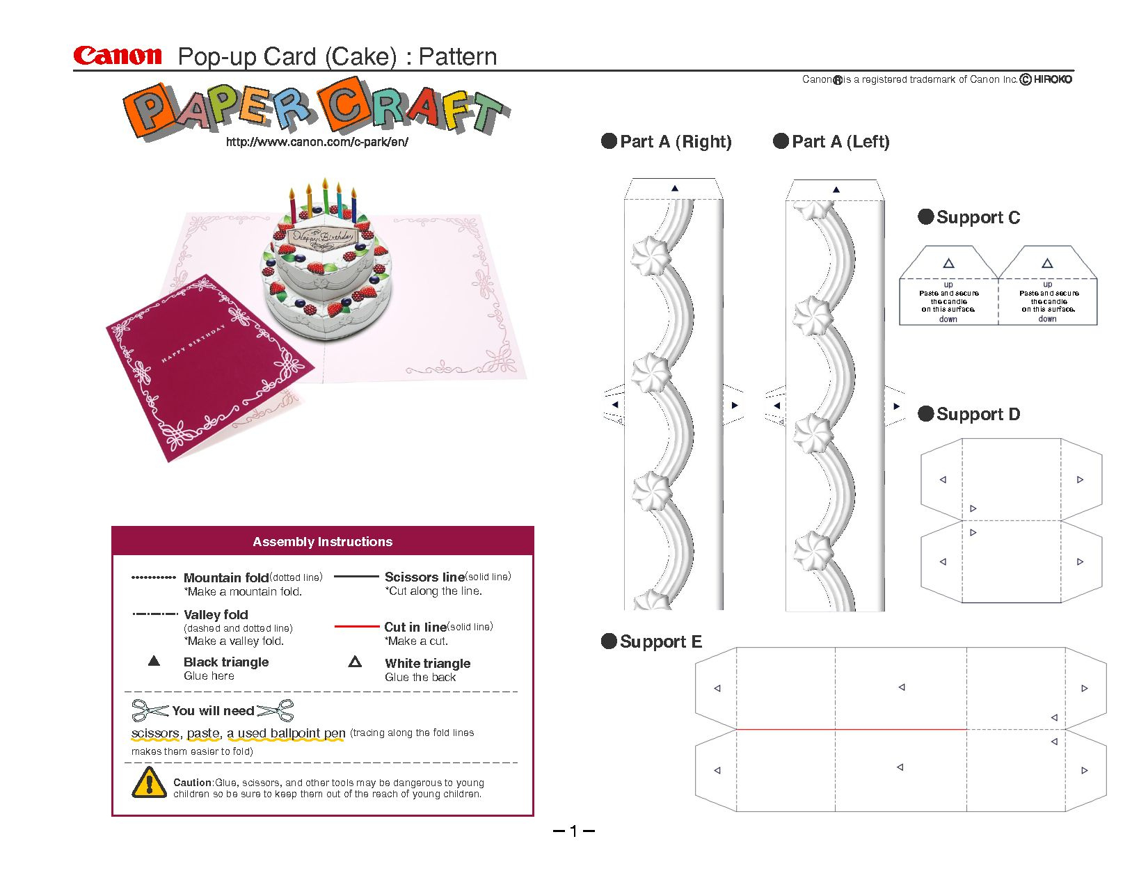 Birthday Cake Pop-Up Card Template | Pop Up Card Templates for Free Printable Pop Up Birthday Card Templates