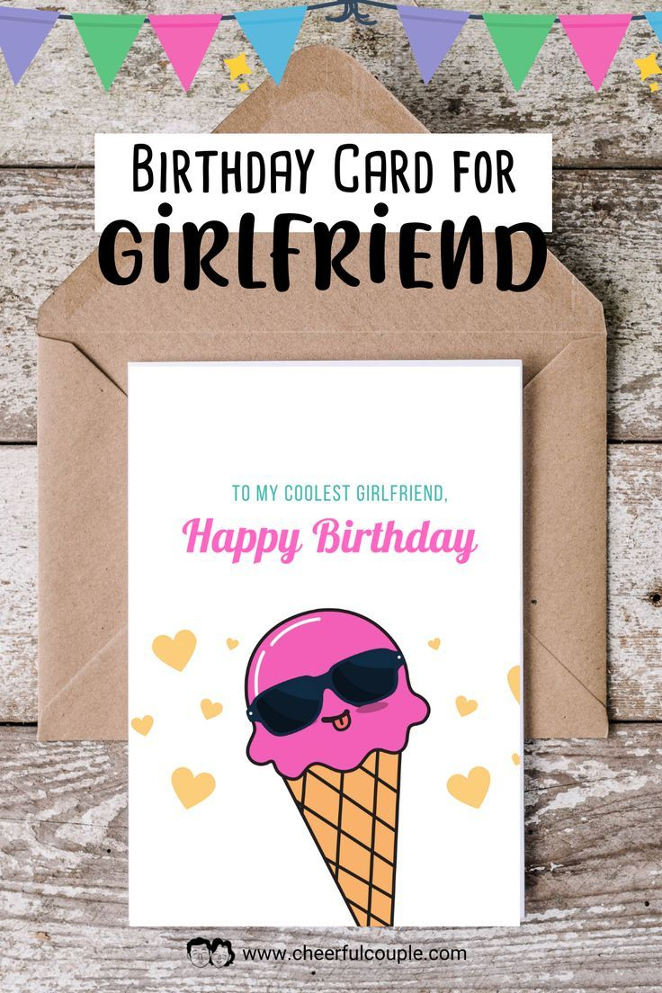 Birthday Card For Coolest Girlfriend - Free Printable | Birthday for Birthday Card For Girlfriend Printable