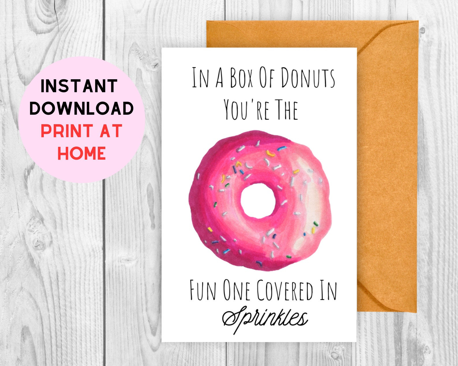 Birthday Card, Funny Donut Card, In A Box Of Donuts Card Printable in Donut Birthday Card Printable