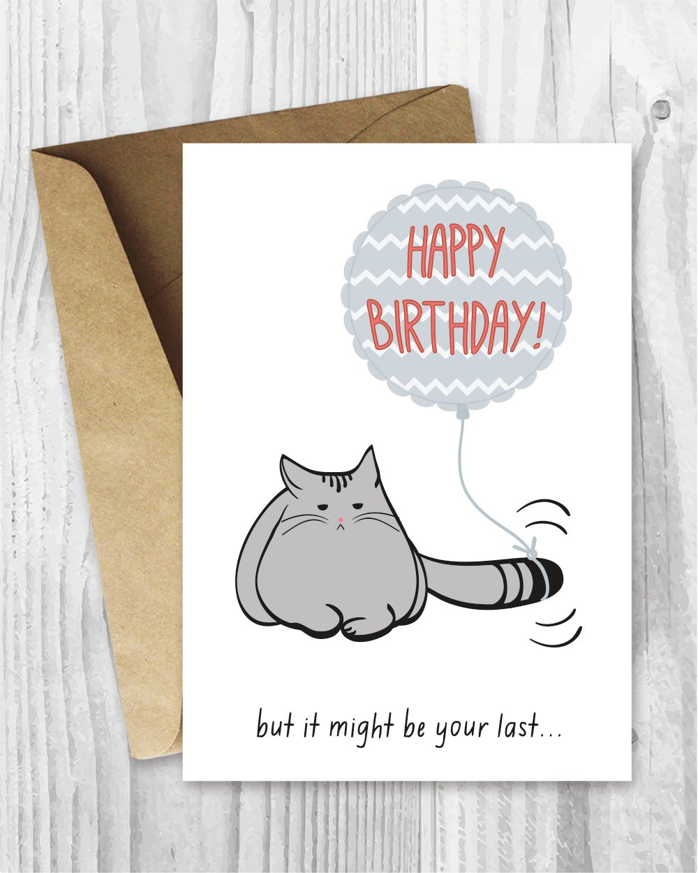 Birthday Card, Printable Birthday Card, Funny Cat Birthday Card pertaining to Printable Funny Cat Birthday Cards