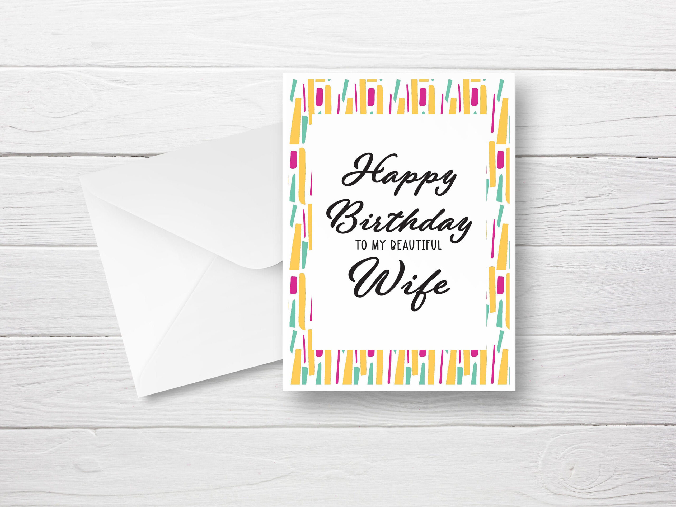 Birthday Card Wife, Happy Birthday Wife, Printable Card, Instant for Birthday Cards For My Wife Printable