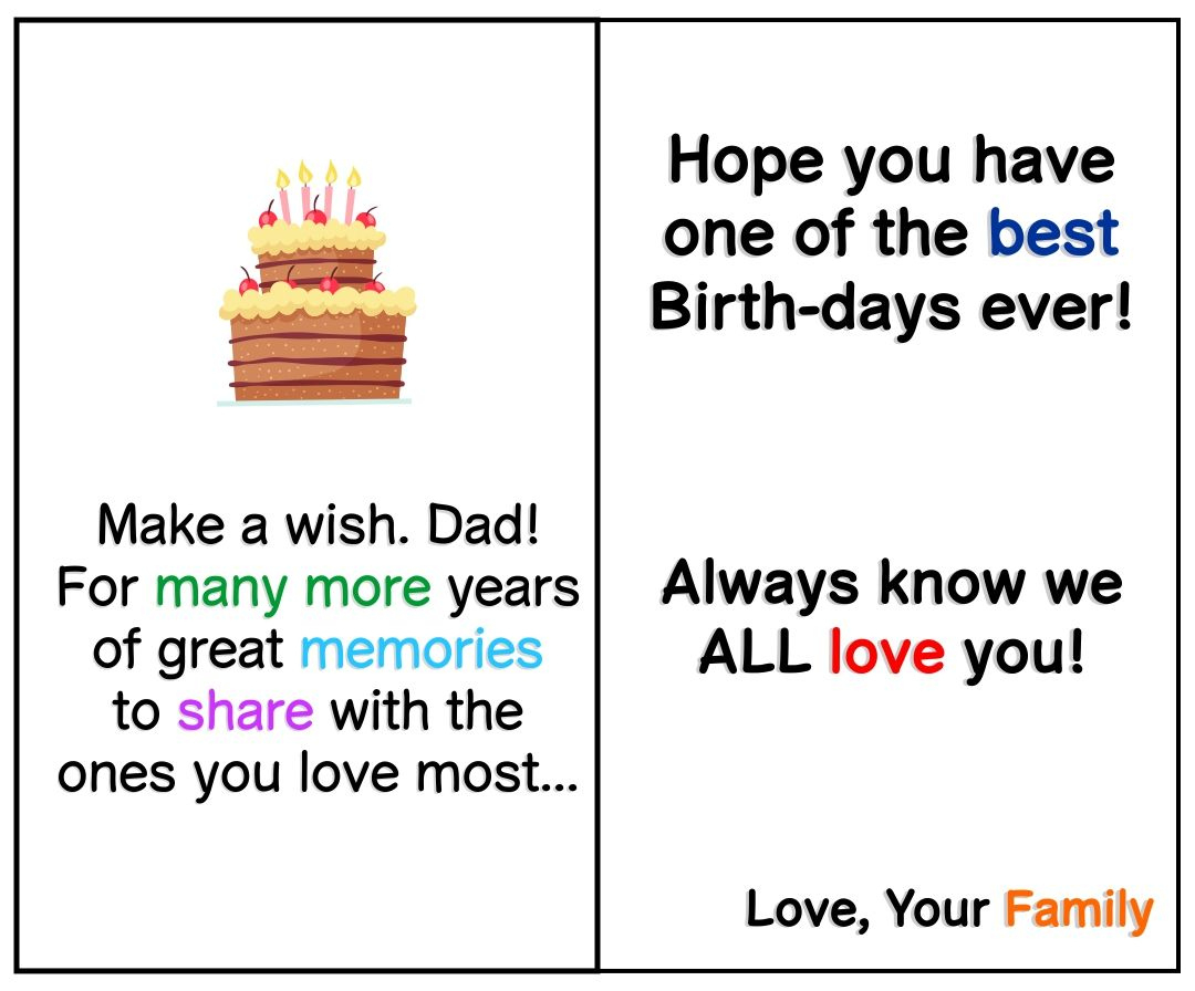 Birthday Cards For Dad - 10 Free Pdf Printables | Printablee throughout Free Printable Birthday Cards For Dad From Daughter