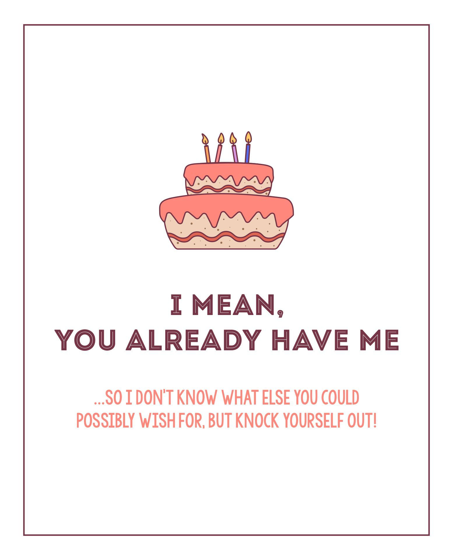 Birthday Cards For Him - 10 Free Pdf Printables | Printablee intended for Free Printable Birthday Cards For Husband Funny