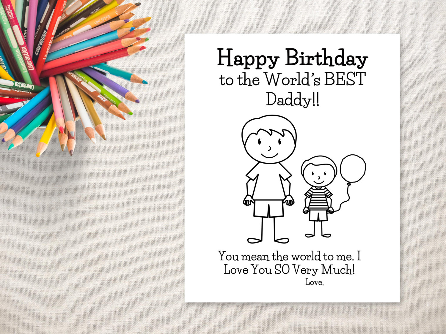 Birthday Coloring Printable Boy &amp;amp; Dad Birthday Card To Daddy From pertaining to Printable Birthday Cards For Dad From Son