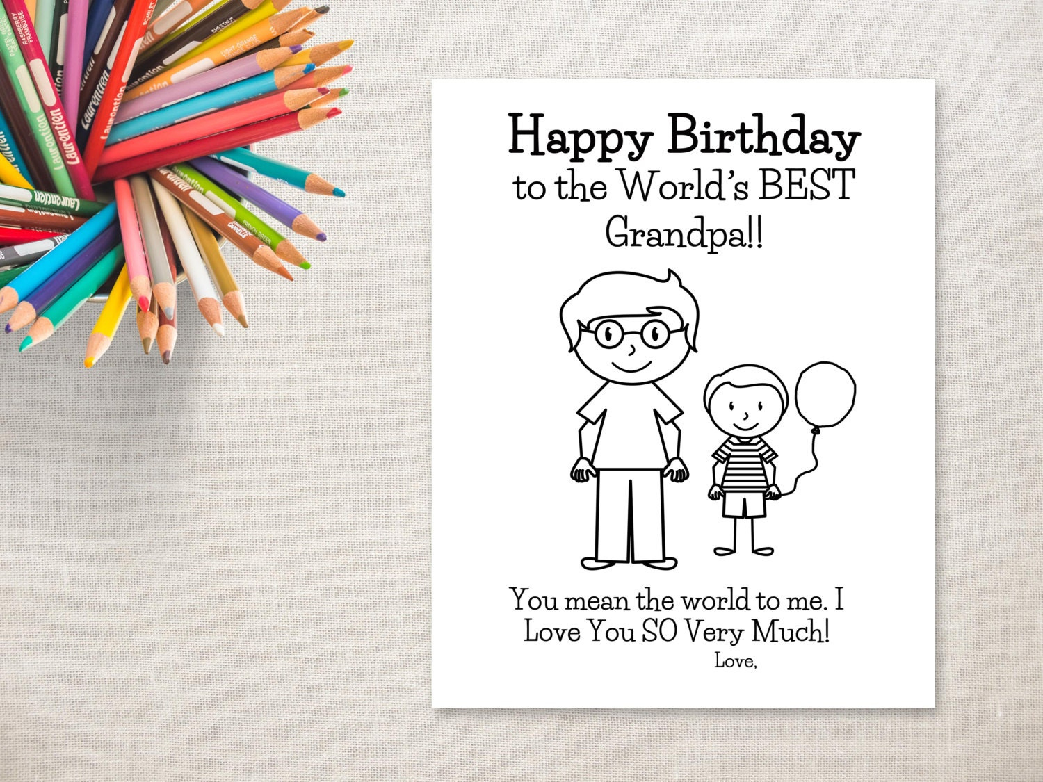 Birthday Coloring Printable- Boy &amp;amp; Grandpa- Birthday Card To Grandpa From Grandson intended for Printable Grandpa Birthday Card