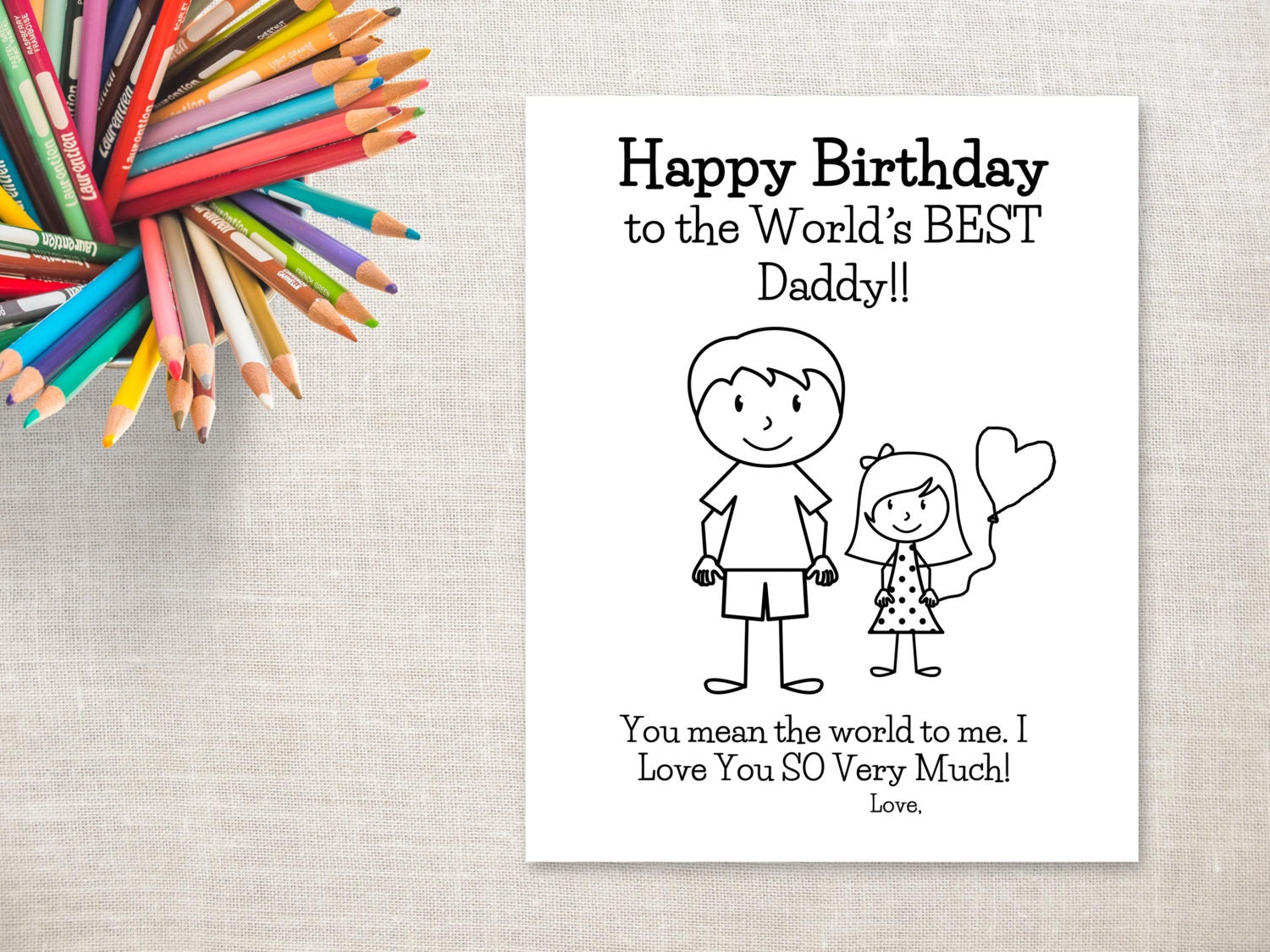 Birthday Coloring Printable Girl &amp; Dad Birthday Card To Daddy From in Printable Birthday Cards For Daddy From Daughter