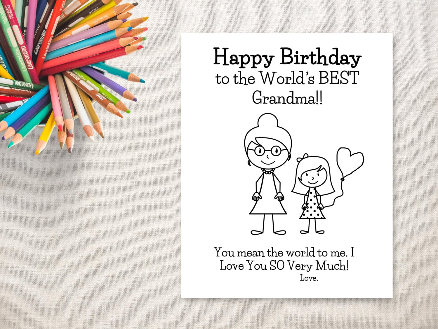 Birthday Coloring Printable Girl &amp;amp; Grandma Bun Birthday Card To with Birthday Cards For Granddaughter Printable