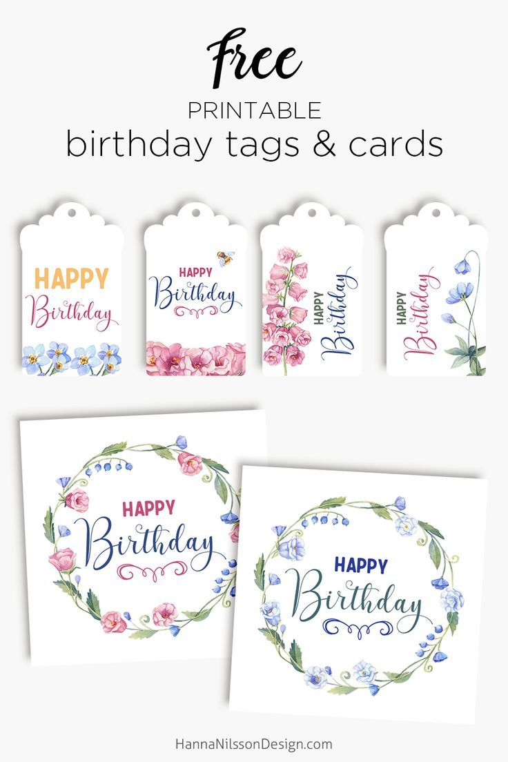 Birthday Tags &amp;amp; Cards | Free Floral Printables | Birthday Gift throughout Birthday Card Tag Printable