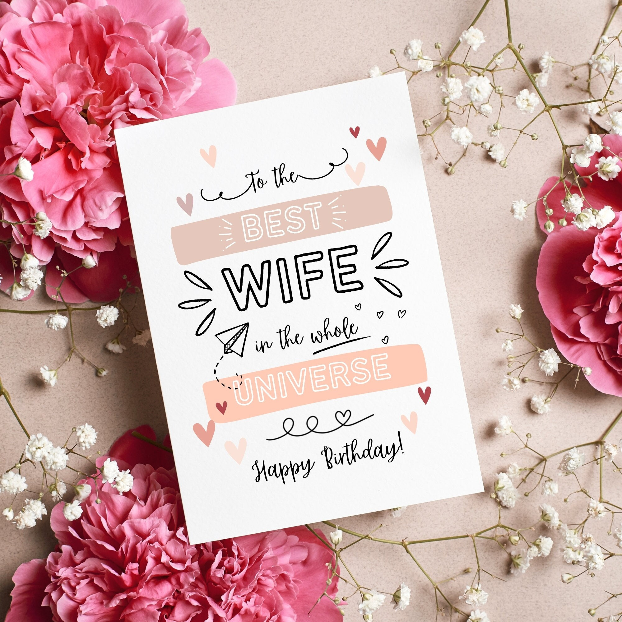 Buy Printable Birthday Card For Wife, Folded Cute Birthday Card with regard to Free Printable Romantic Birthday Cards For Wife