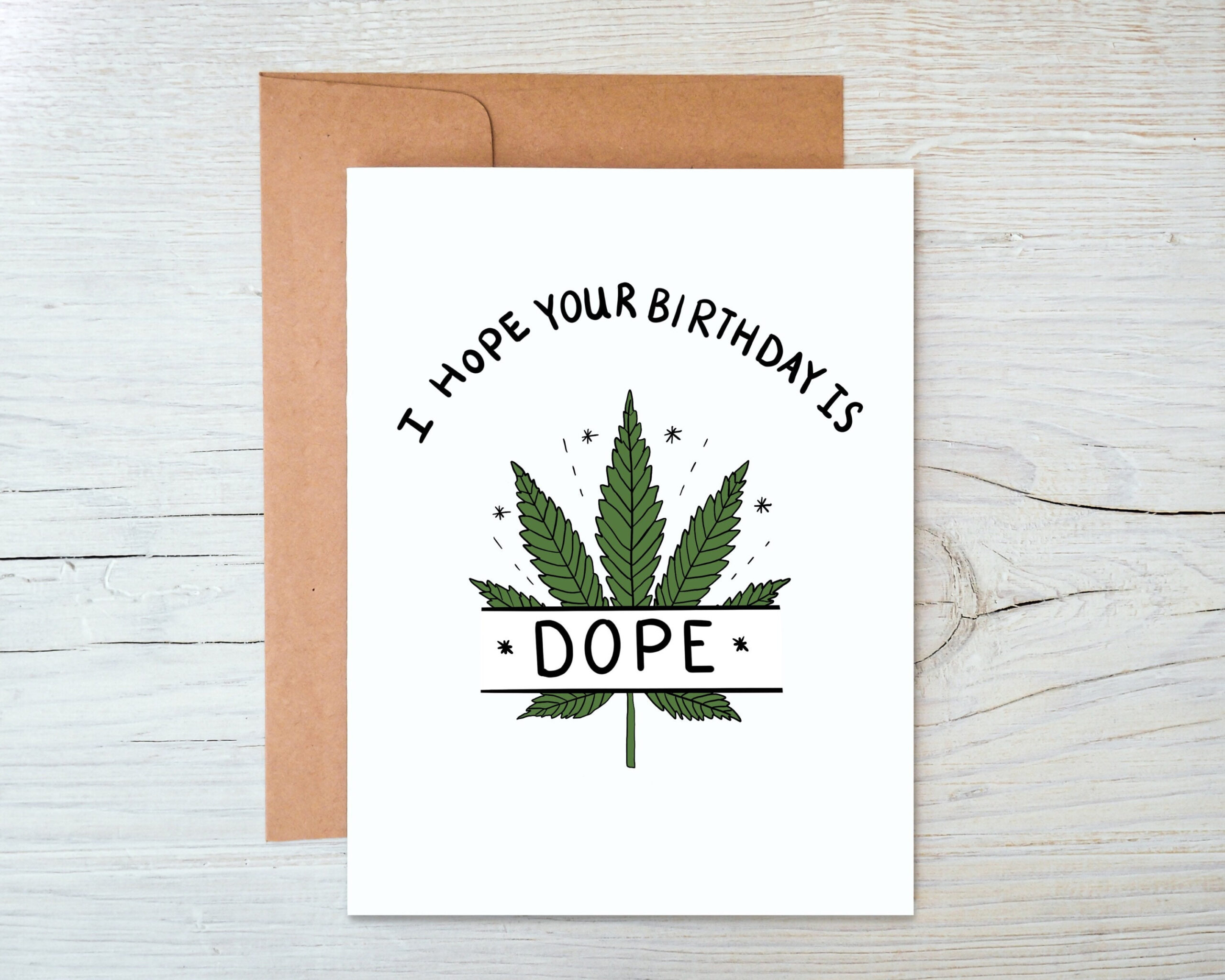 Cannabis Birthday Card I Hope Your Birthday Is Dope - Etsy.de regarding Weed Birthday Card Printable